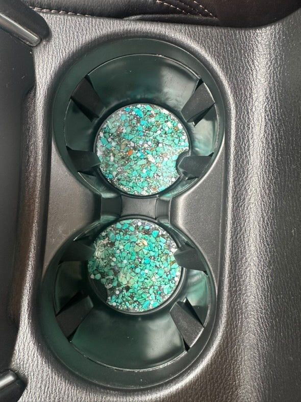 Turquoise Stone Car Coasters