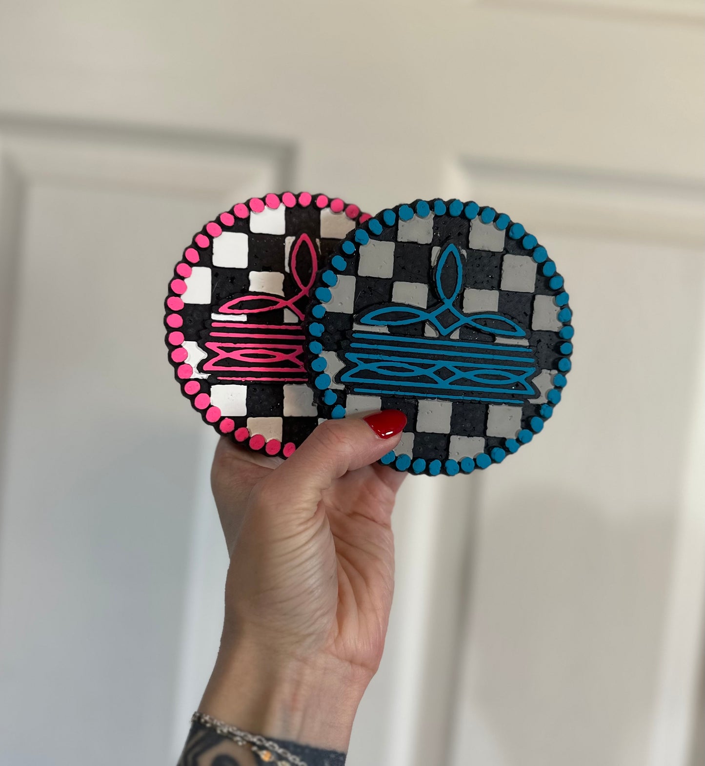 Round Checkered Boot Stitch Bundle Pack Freshie