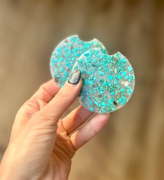 Turquoise Stone Car Coasters