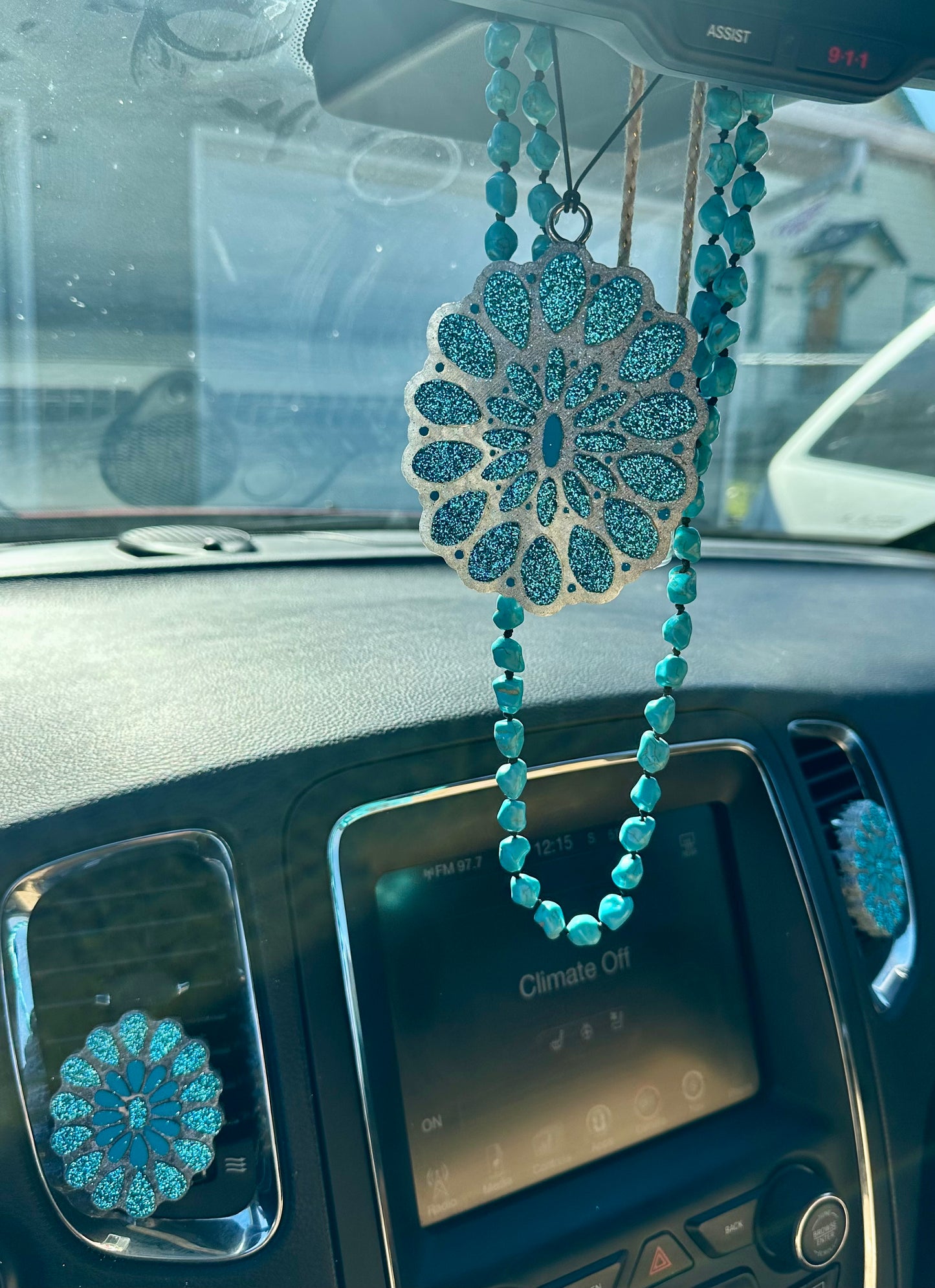 Turquoise Dangle Car Charm