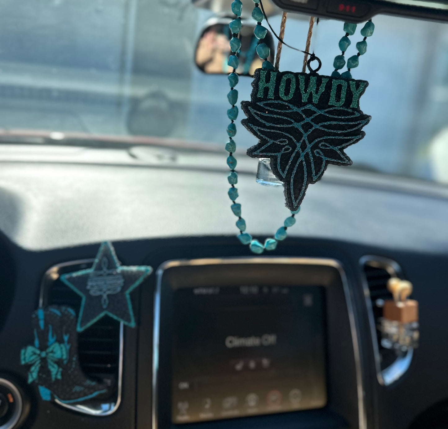 Turquoise Dangle Car Charm