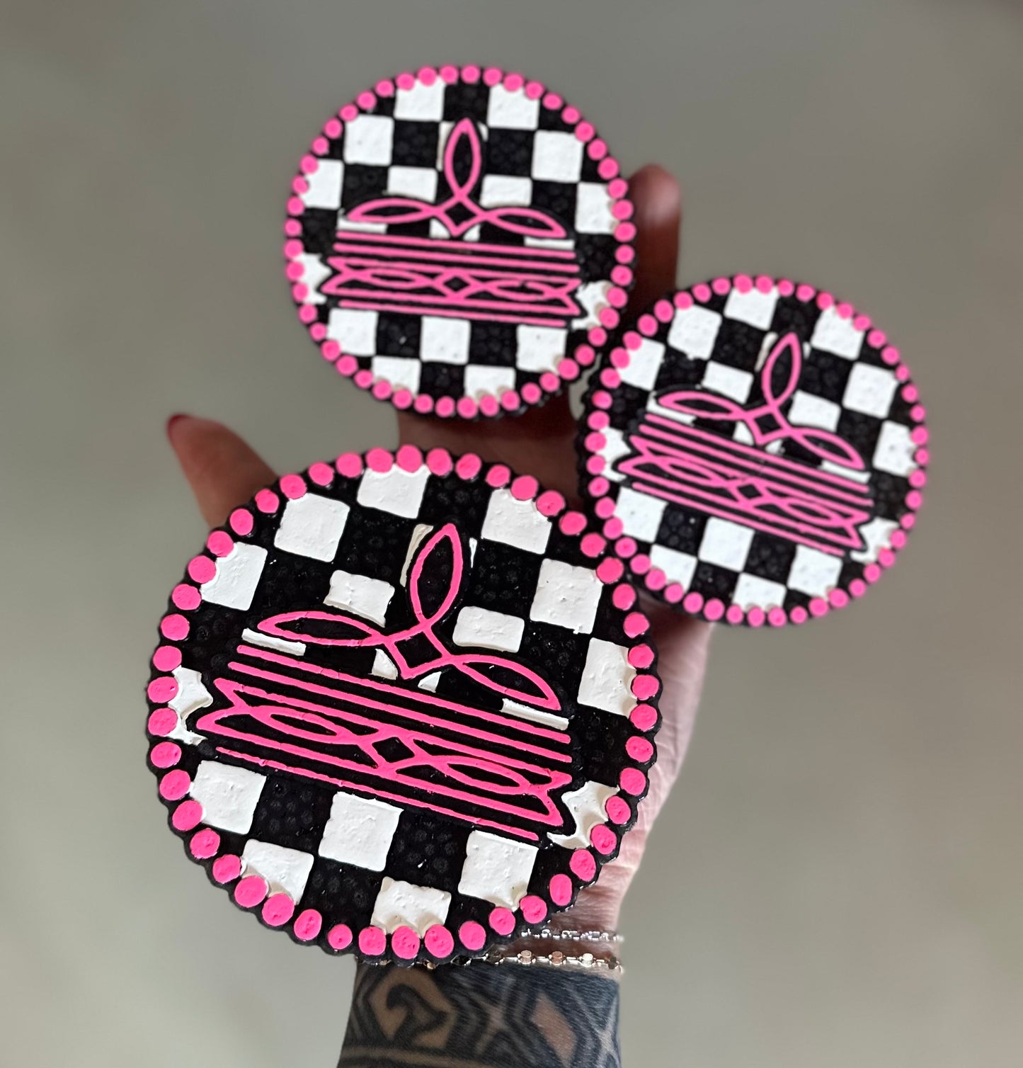 Round Checkered Boot Stitch Bundle Pack Freshie
