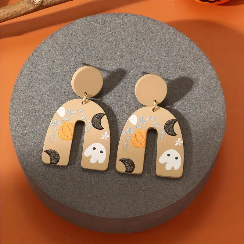 Clay Halloween U-Shaped Earrings
