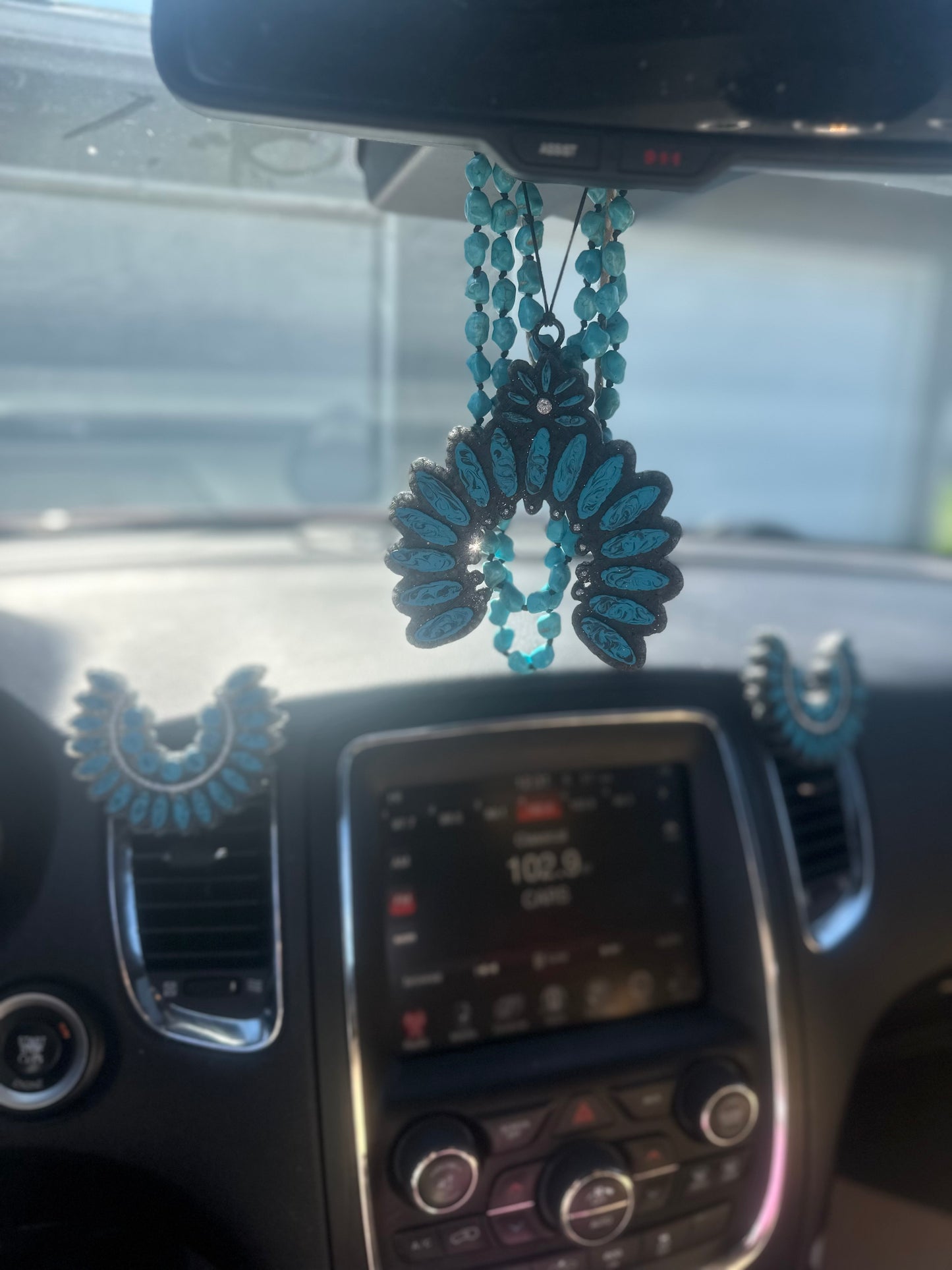 Turquoise Dangle Car Charm