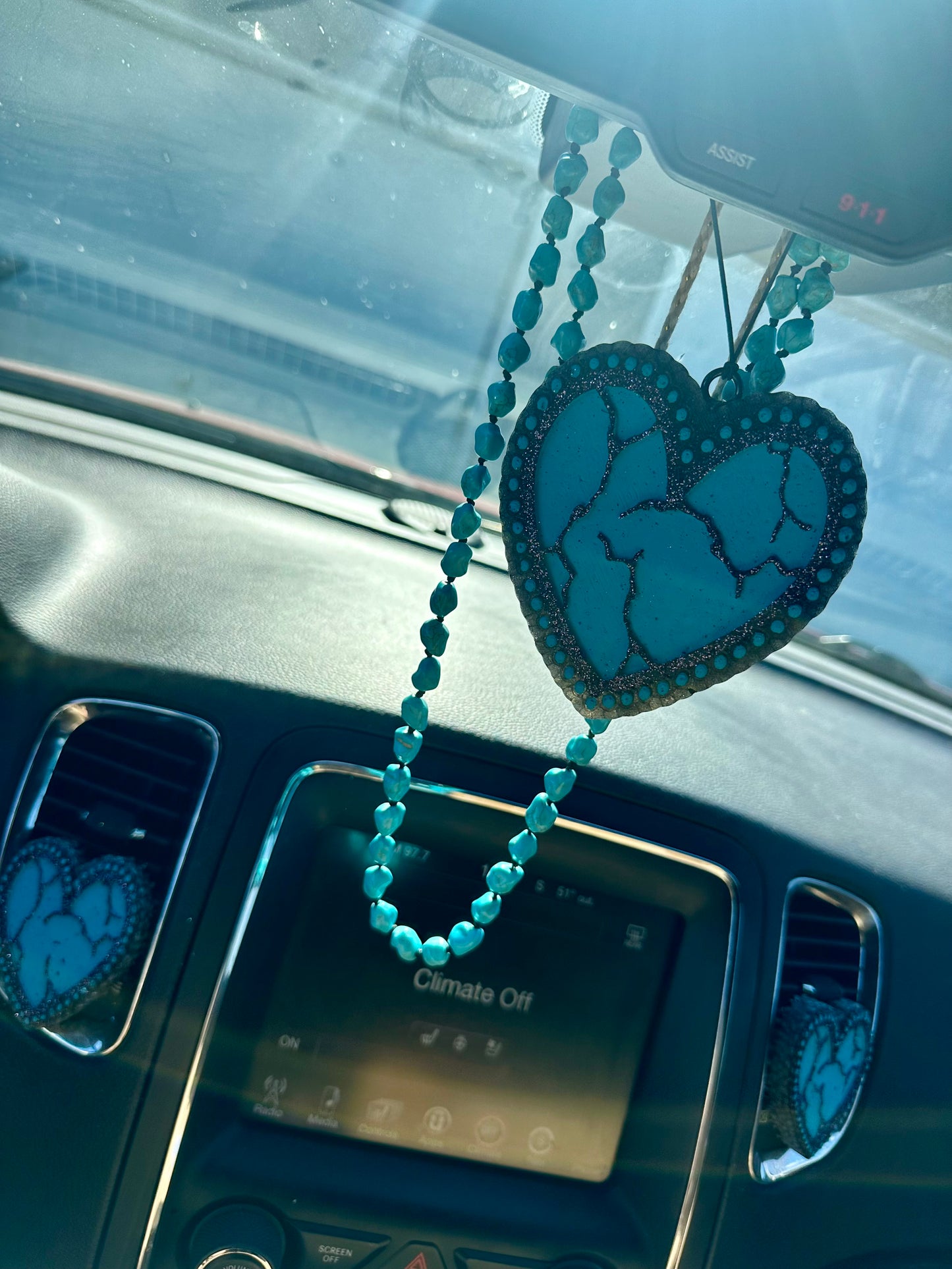 Turquoise Dangle Car Charm