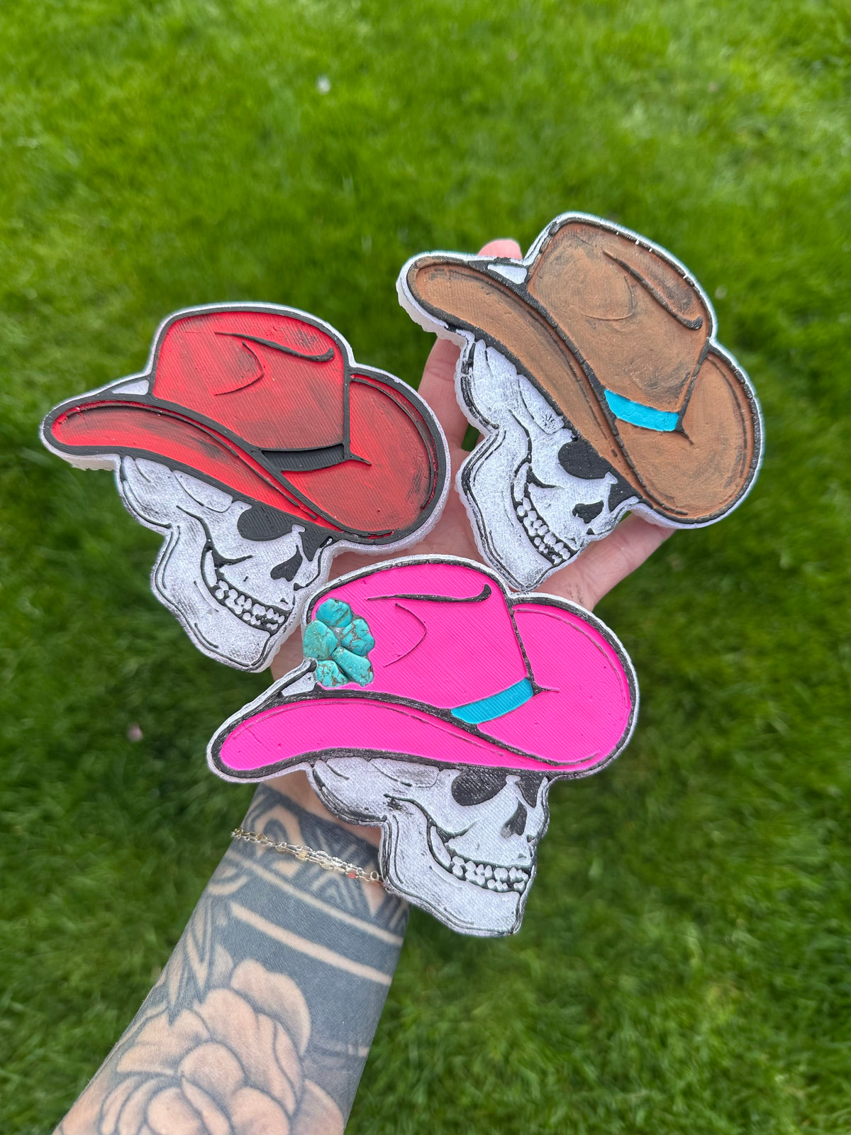 Skull In Cowboy Hat Freshie