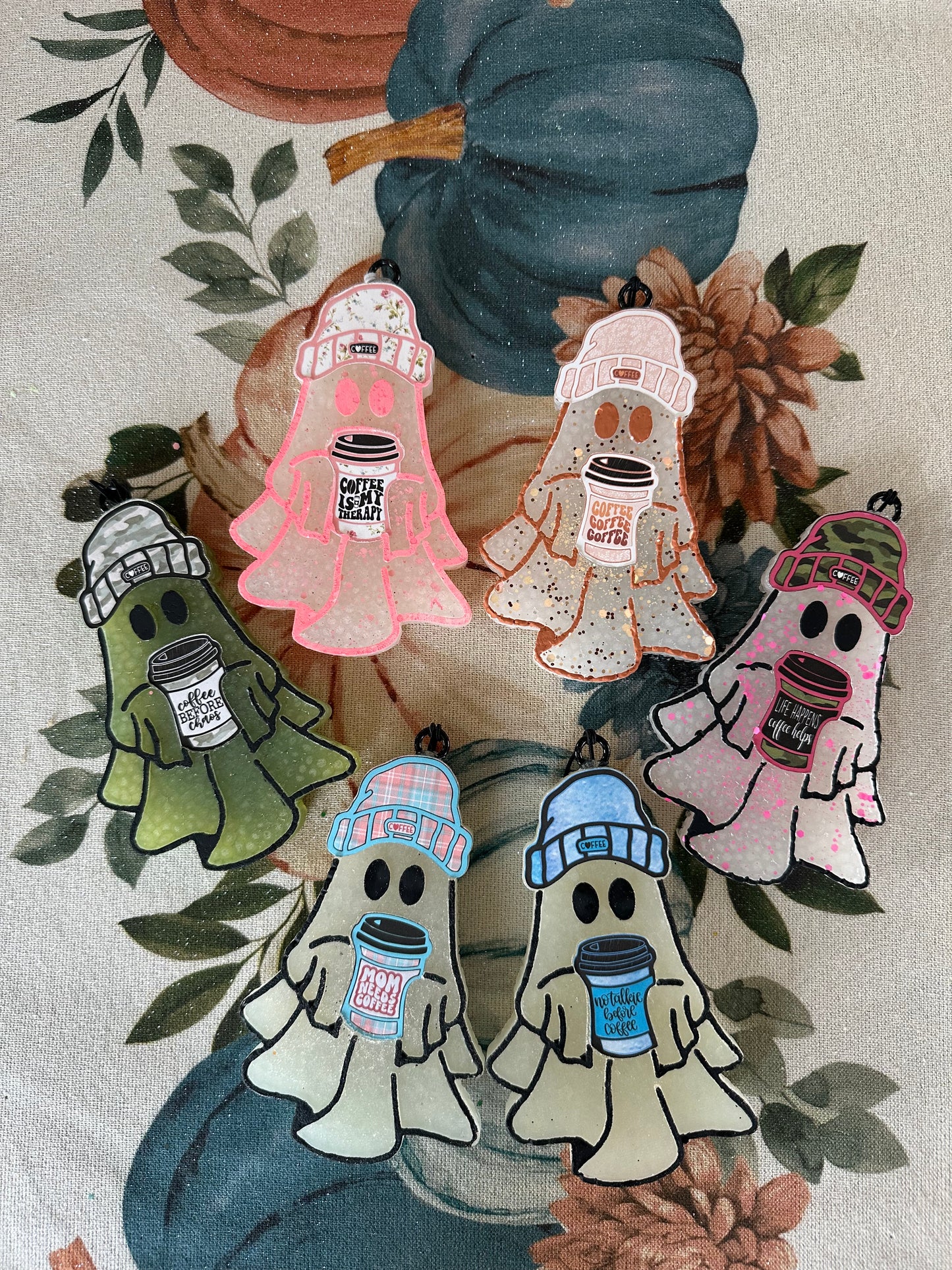 Beanie Ghost With Coffee Ghost Freshie