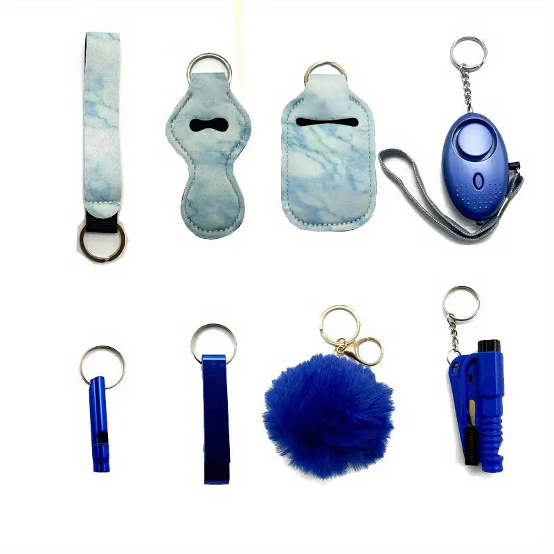 8pcs Security Keychain Set