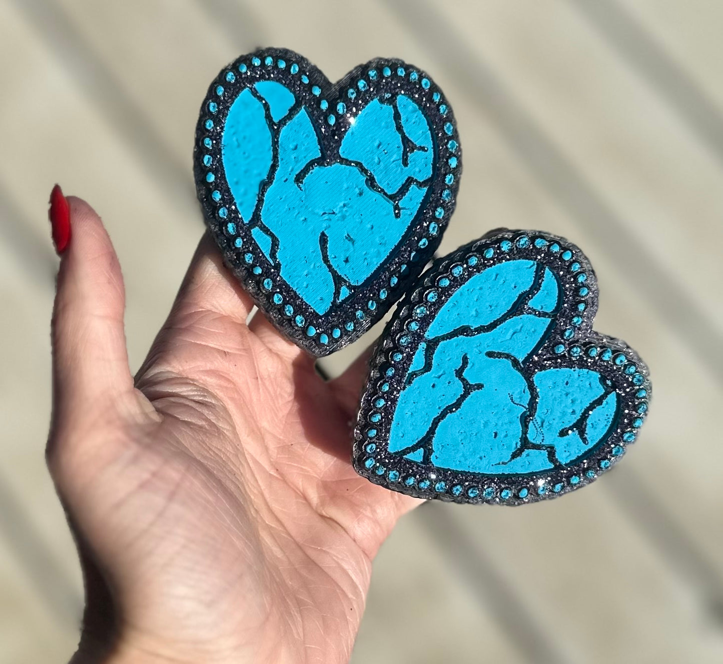 Turquoise Heart Concho Vent Clips Freshie