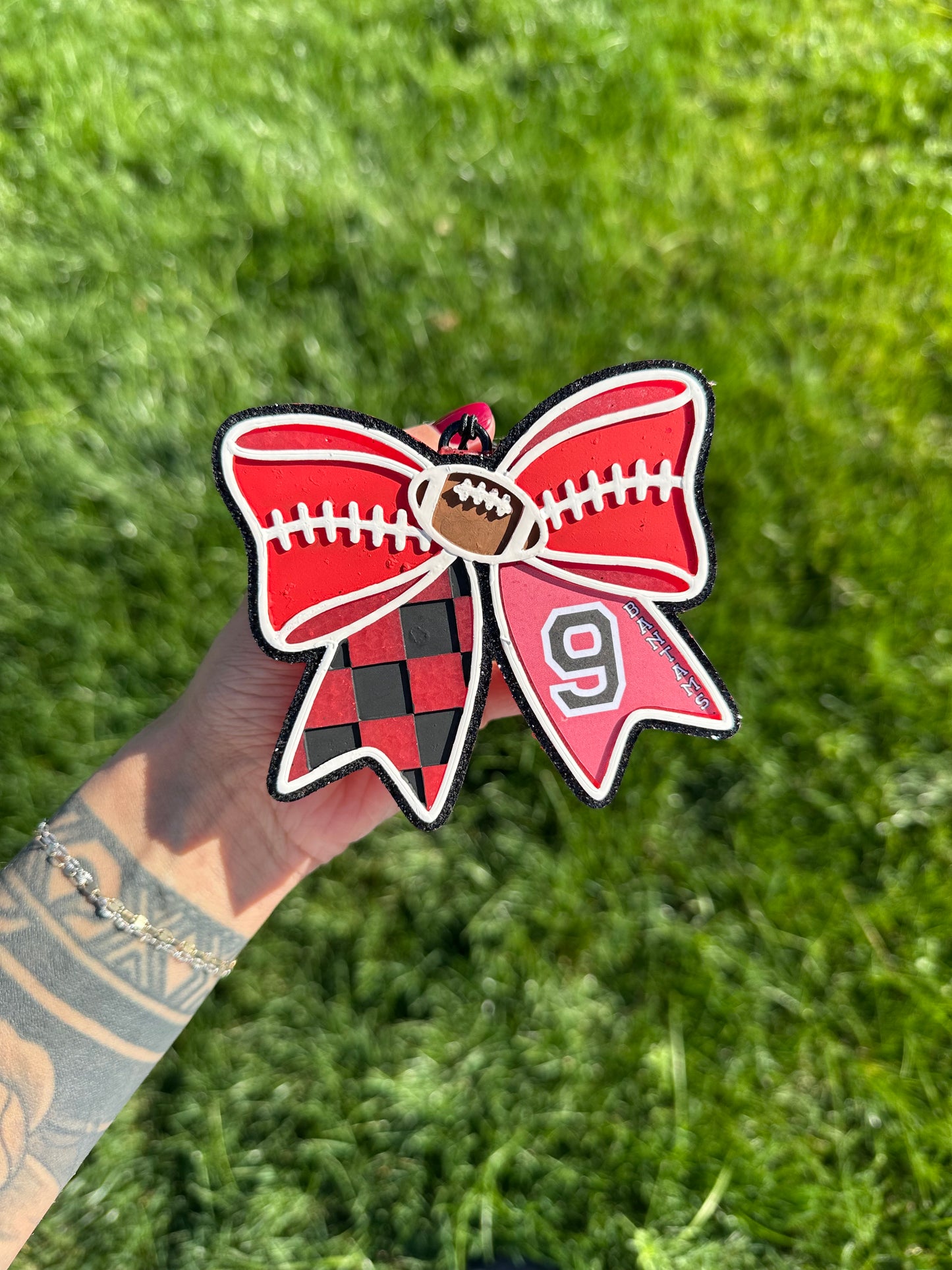 Custom Football Bow Freshie