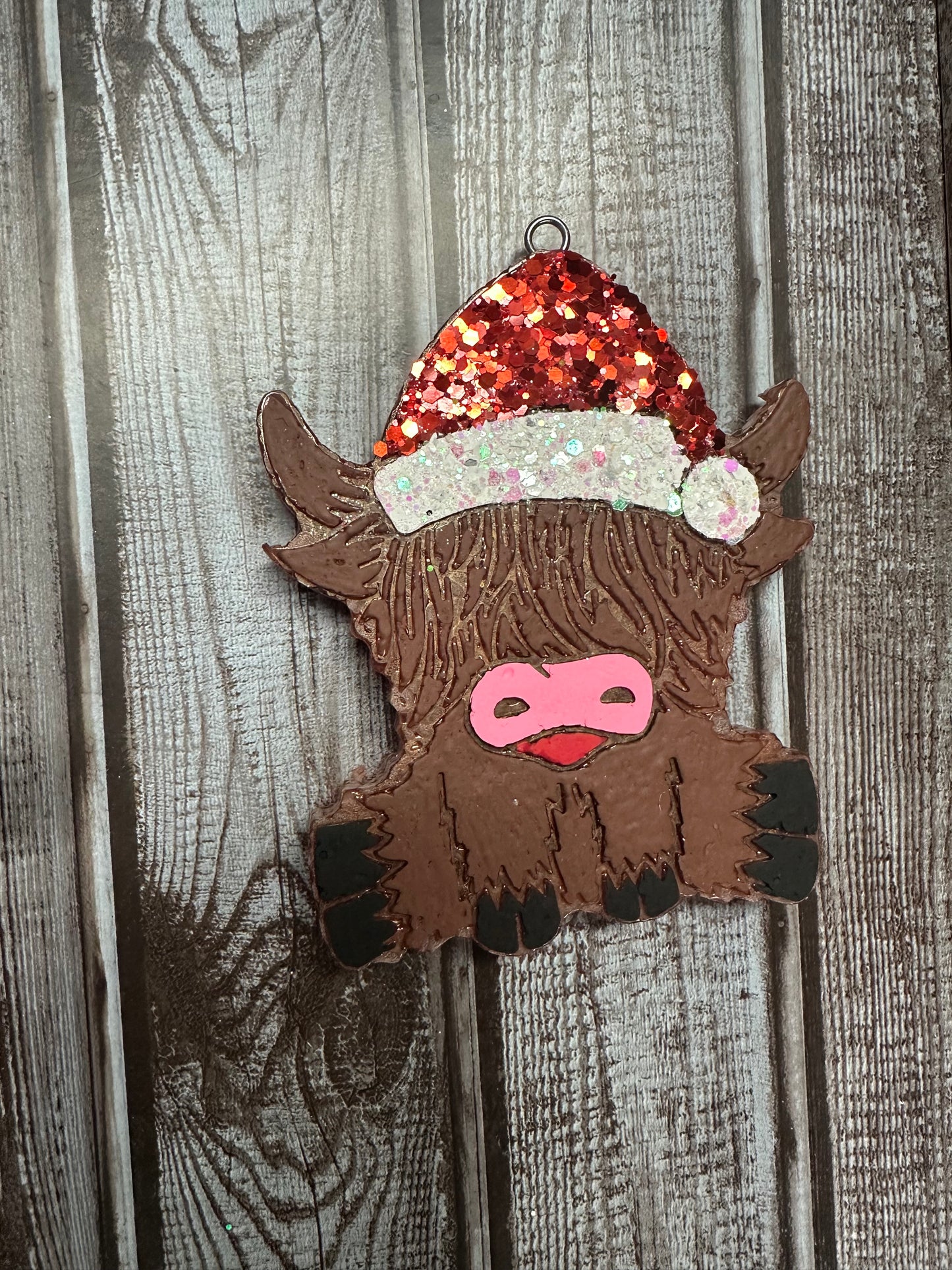 Christmas Highland Cow Freshie