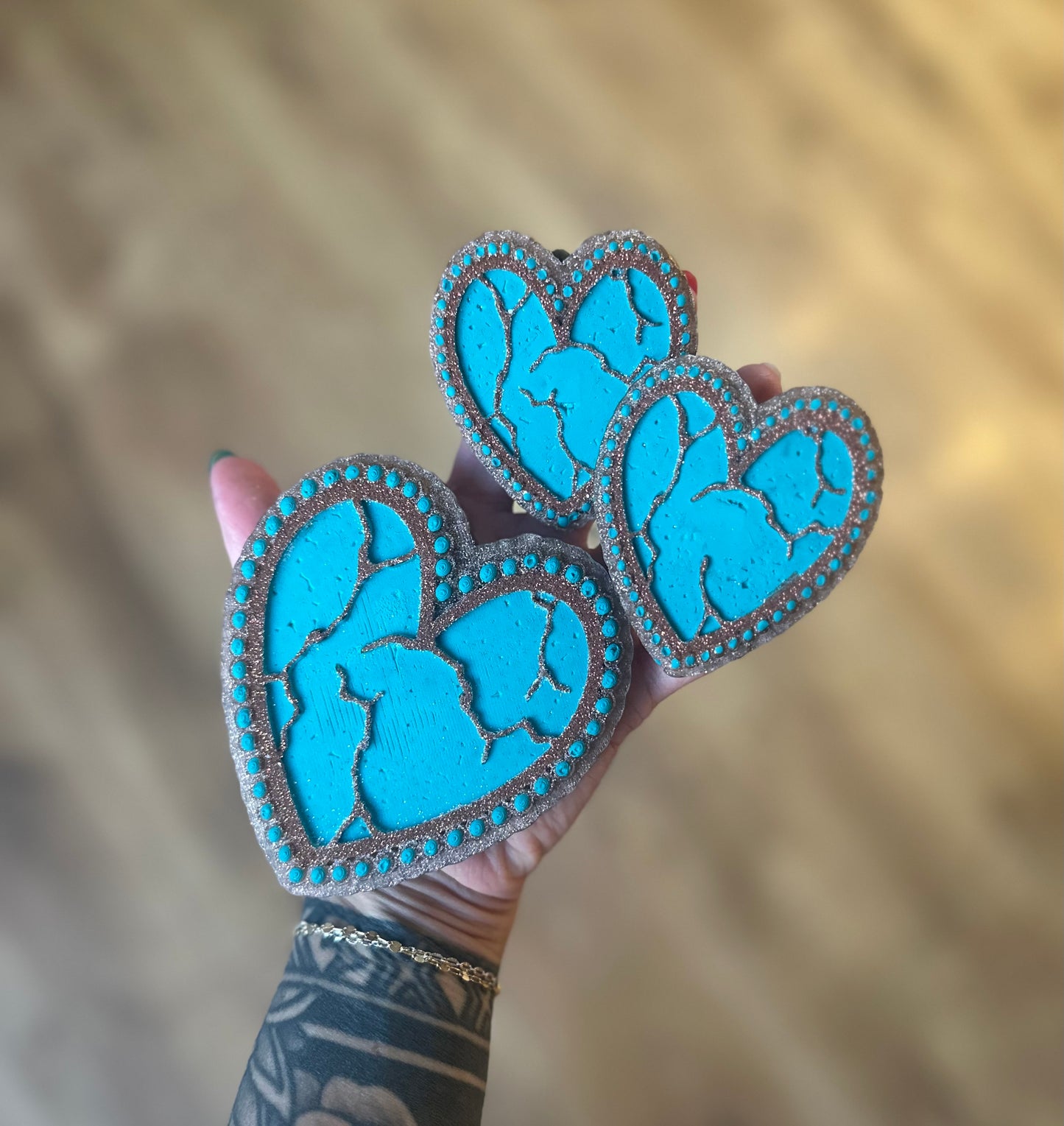 Turquoise Heart Concho Vent Clips Freshie