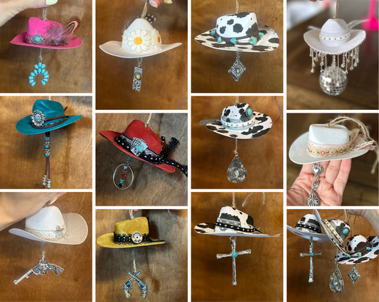 Boujee Cowgirl Hat Car Charm