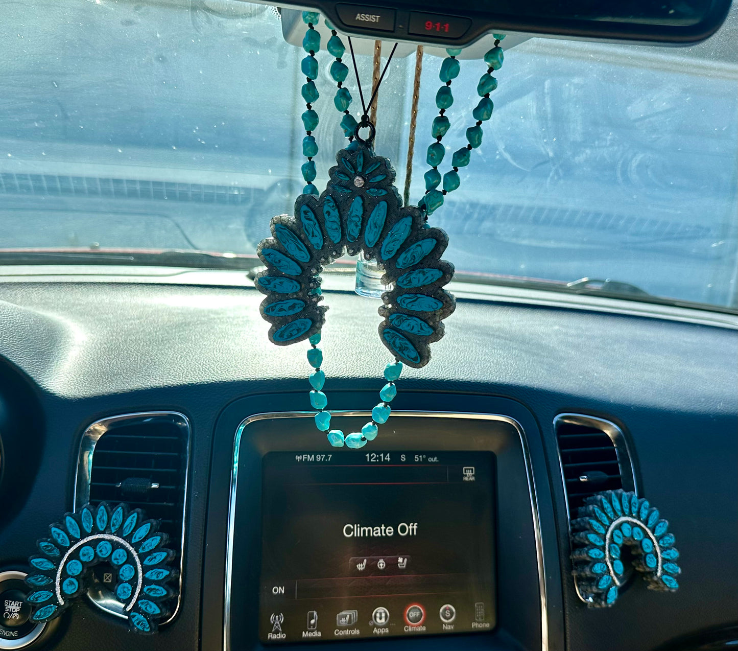 Turquoise Dangle Car Charm