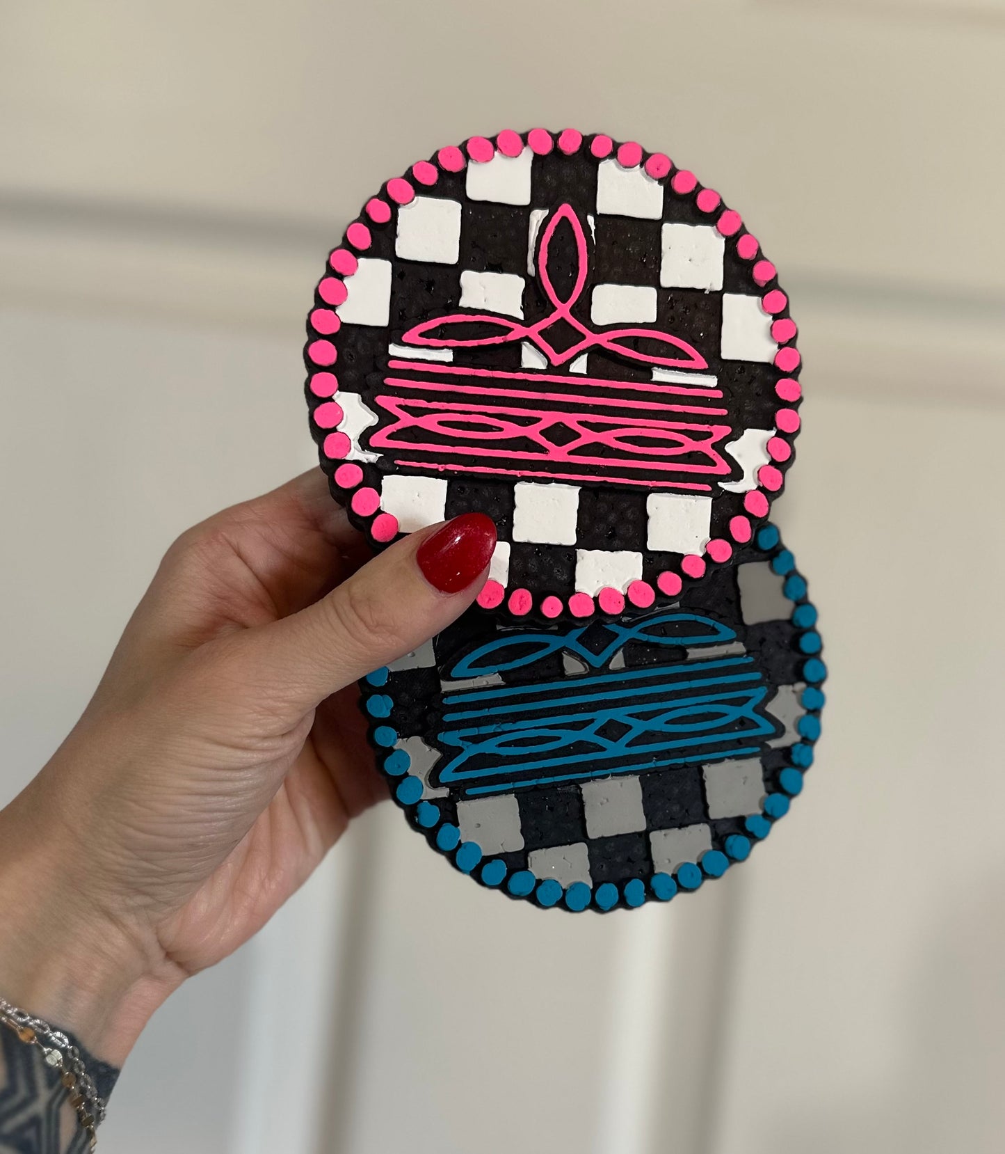 Round Checkered Boot Stitch Bundle Pack Freshie