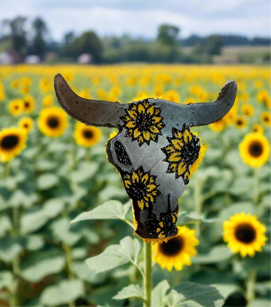 Sunflower Bull Skull Freshie