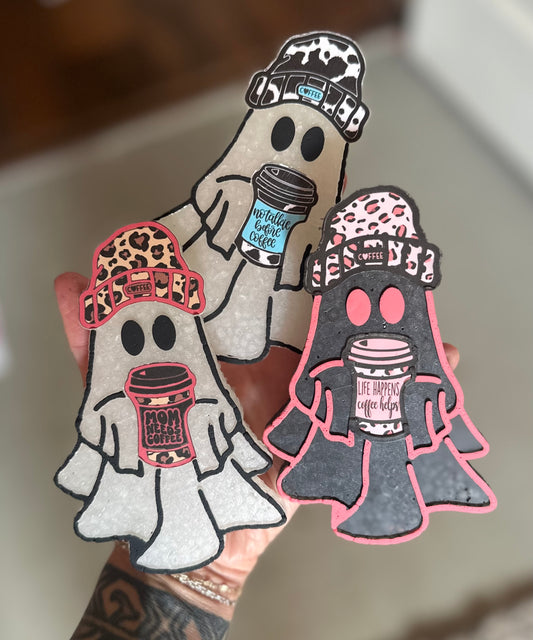 Beanie Ghost With Coffee Ghost Freshie