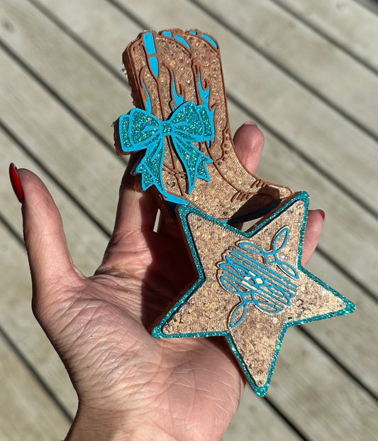 Star Struck Cowgirl Boot Set Vent Clips Freshie