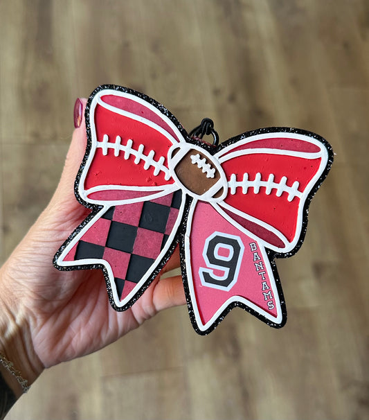 Custom Football Bow Freshie