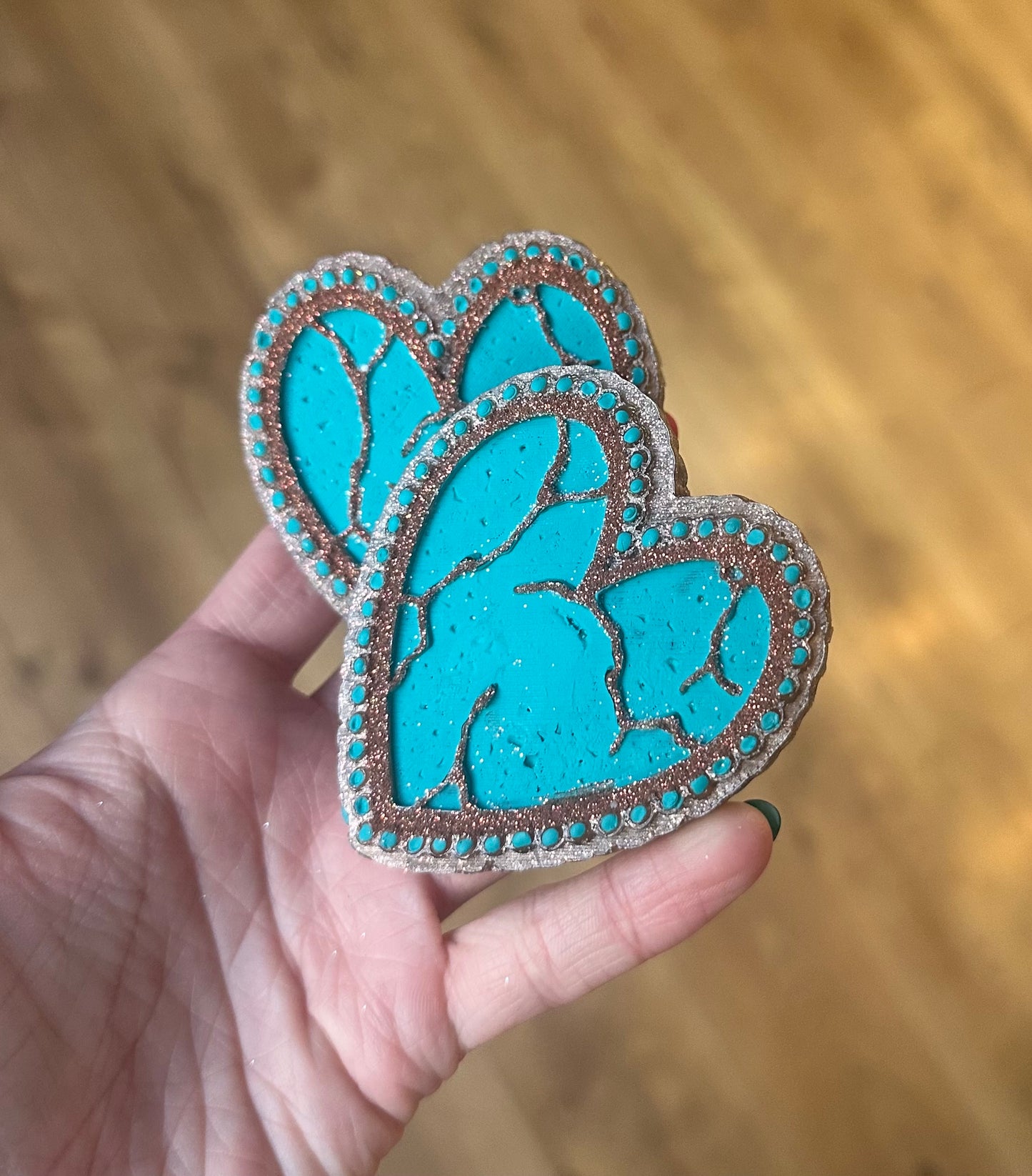 Turquoise Heart Concho Vent Clips Freshie