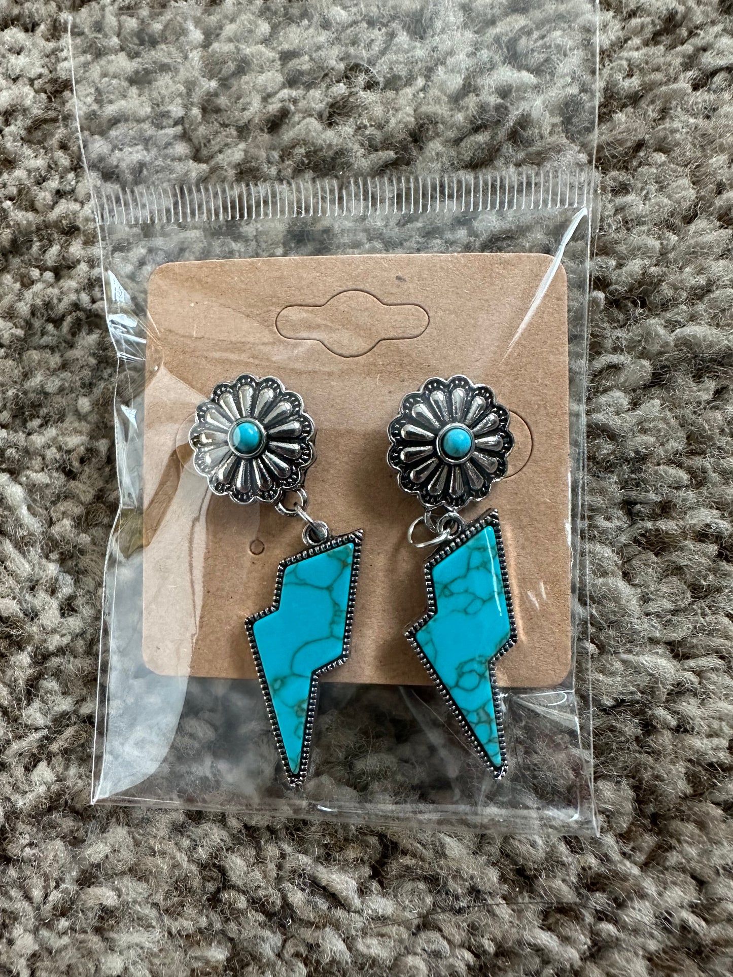 Turquoise Lightening Flower Earrings