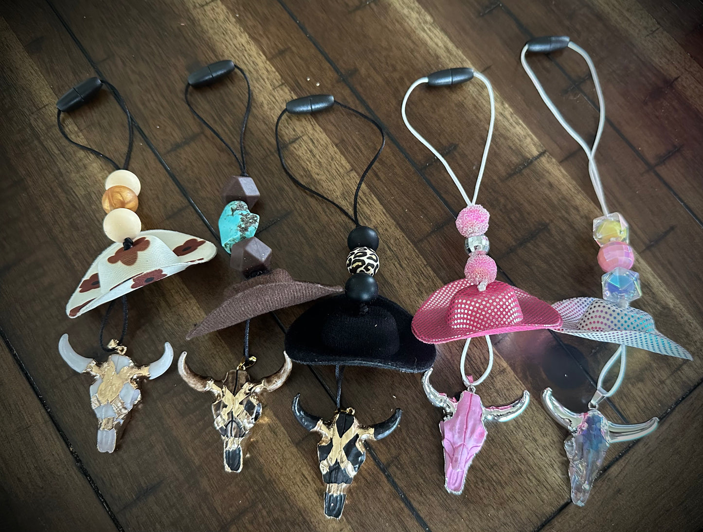 Bull Skull Western Car Charm