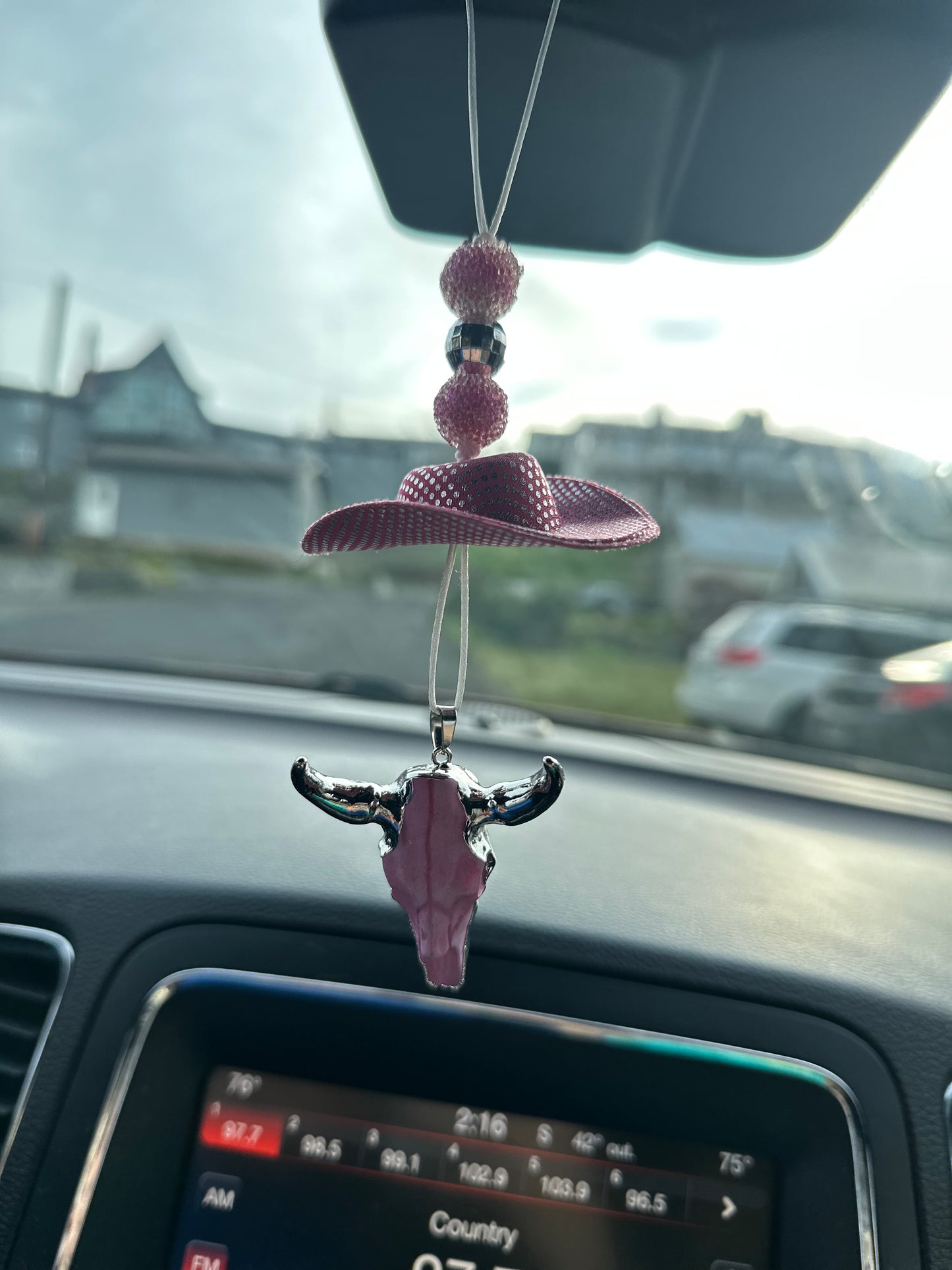 Bull Skull Western Car Charm