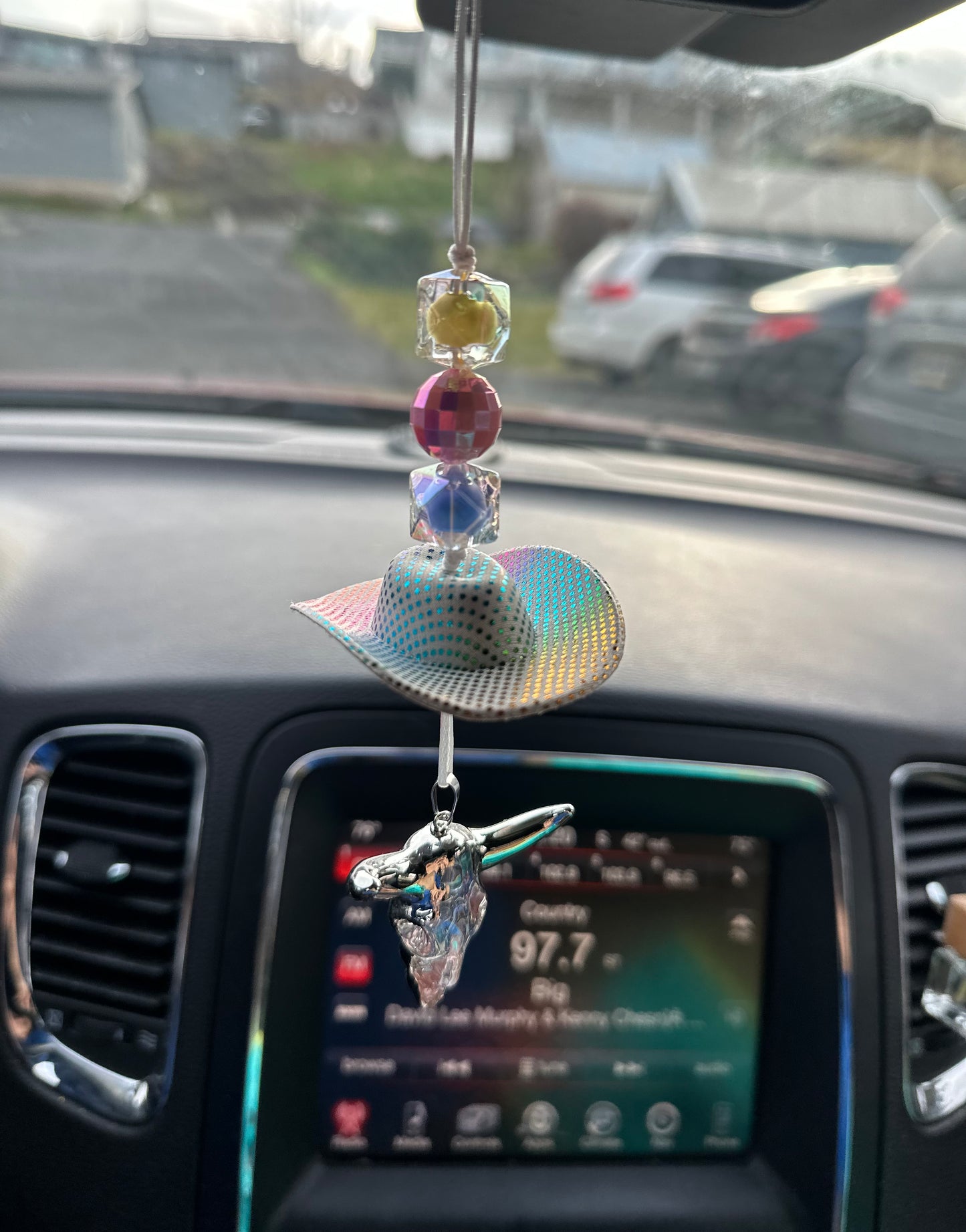 Bull Skull Western Car Charm