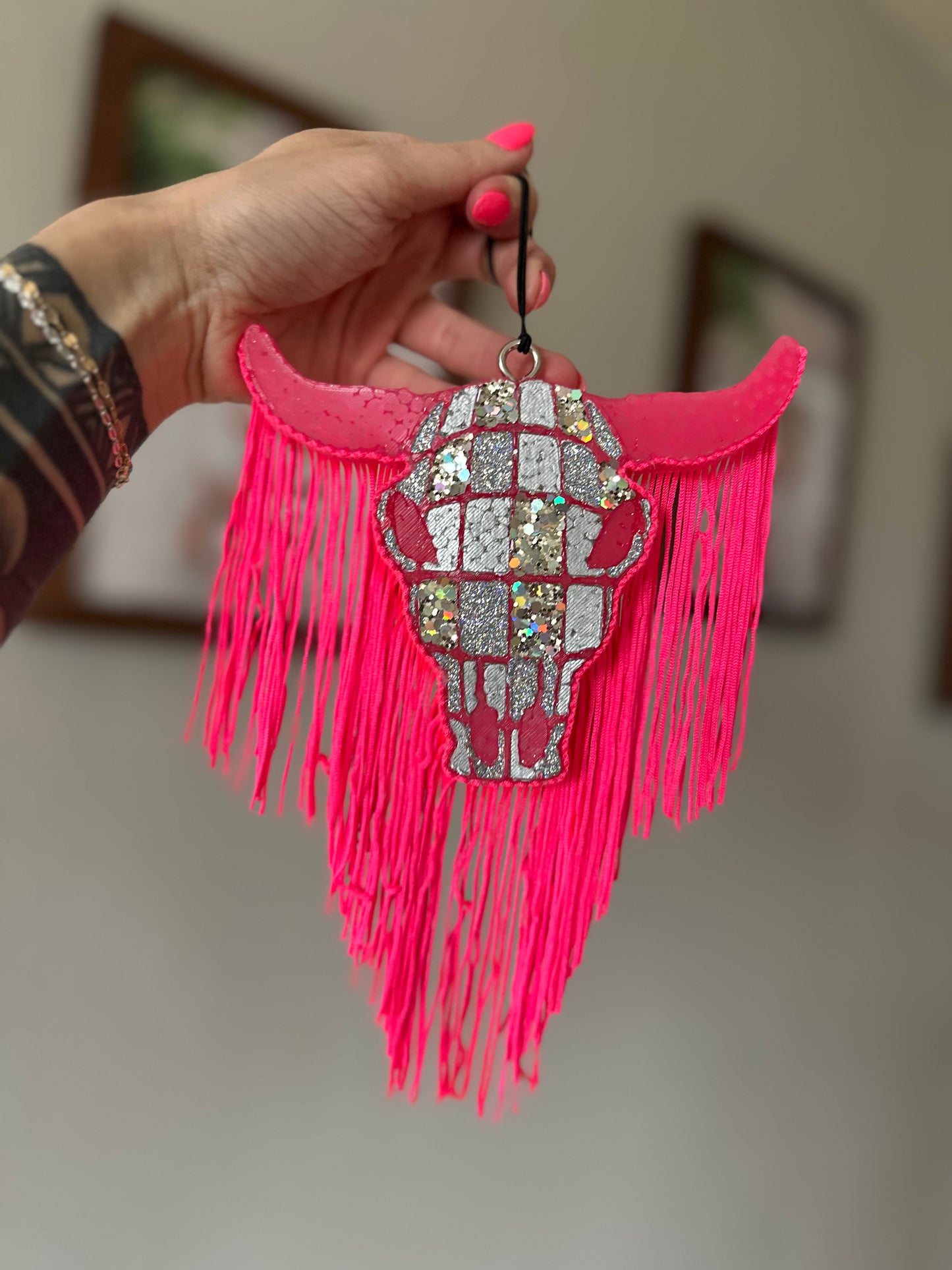 Disco Queen Bull Skull Freshie