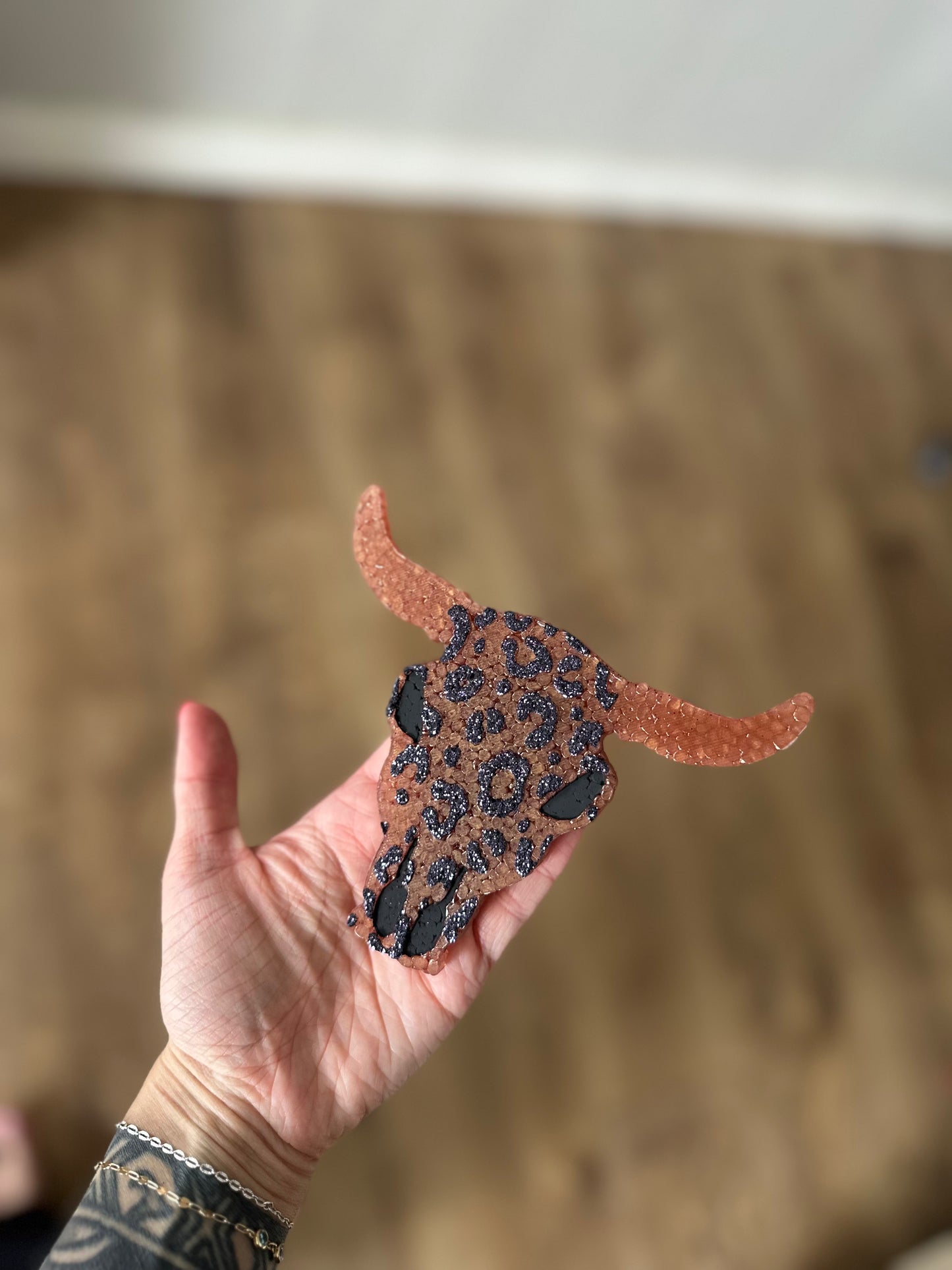 Leopard Bull Skull Freshie