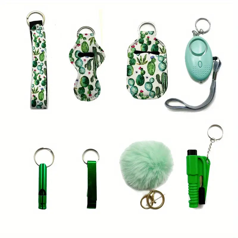 8pcs Security Keychain Set