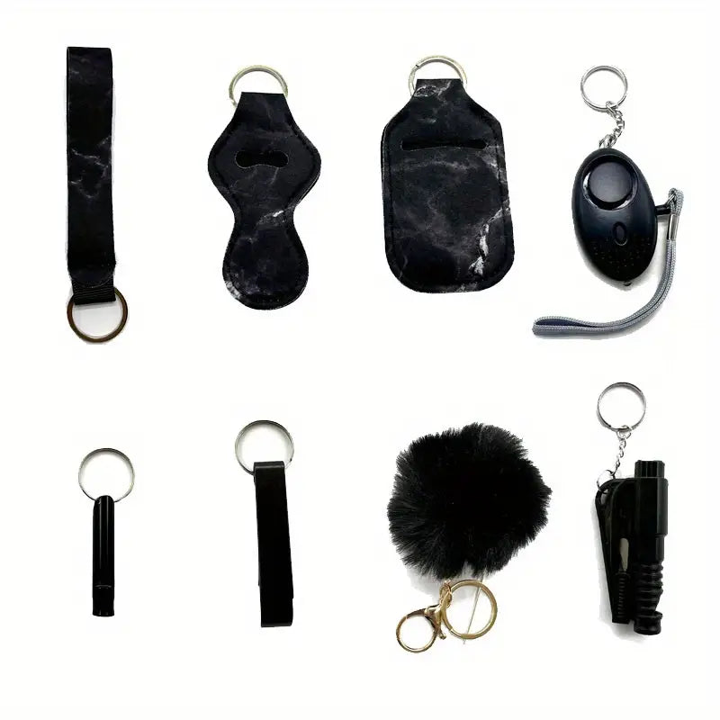 8pcs Security Keychain Set