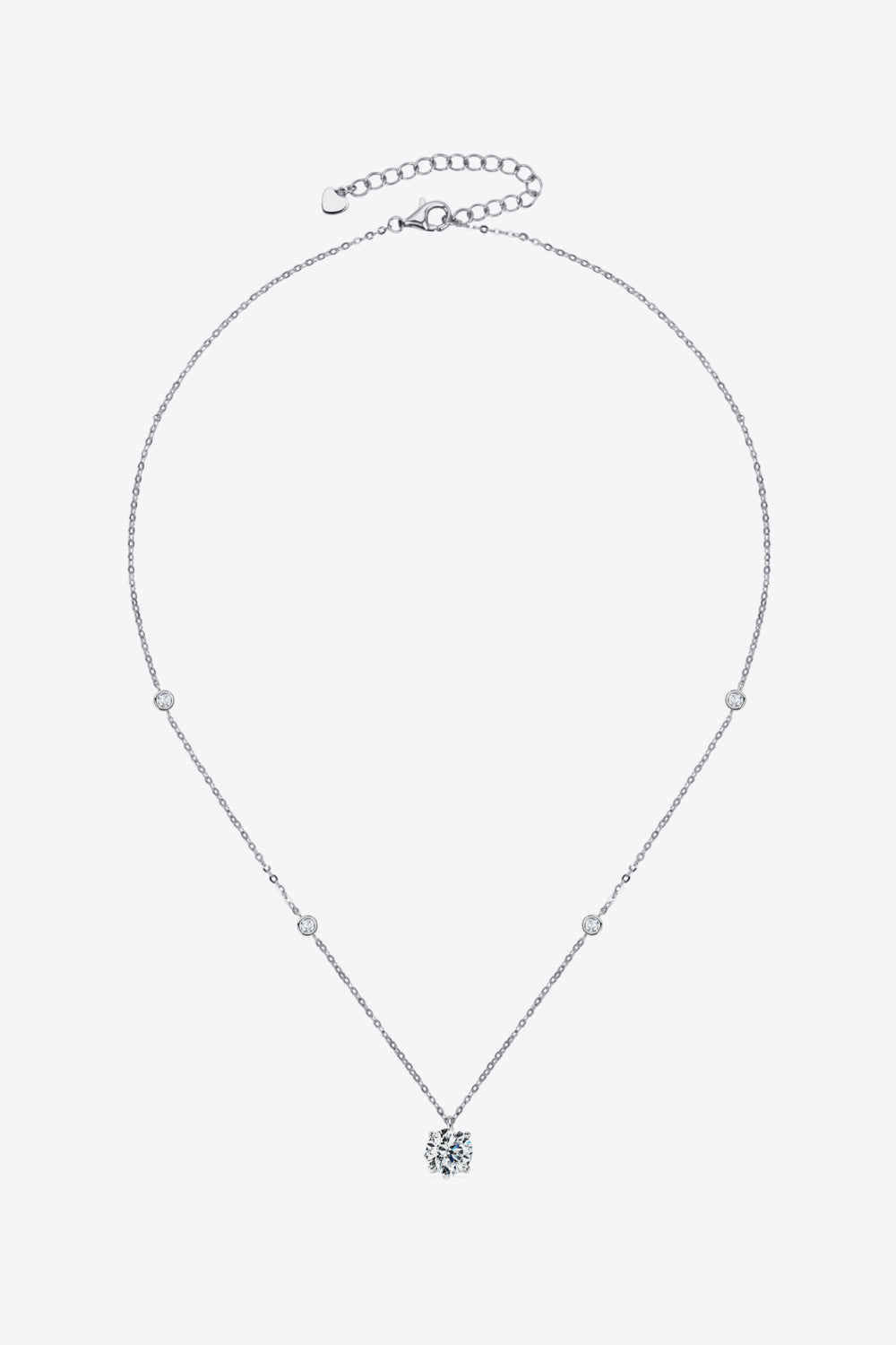 2 Carat Moissanite 4-Prong 925 Sterling Silver Necklace The Stout Steer