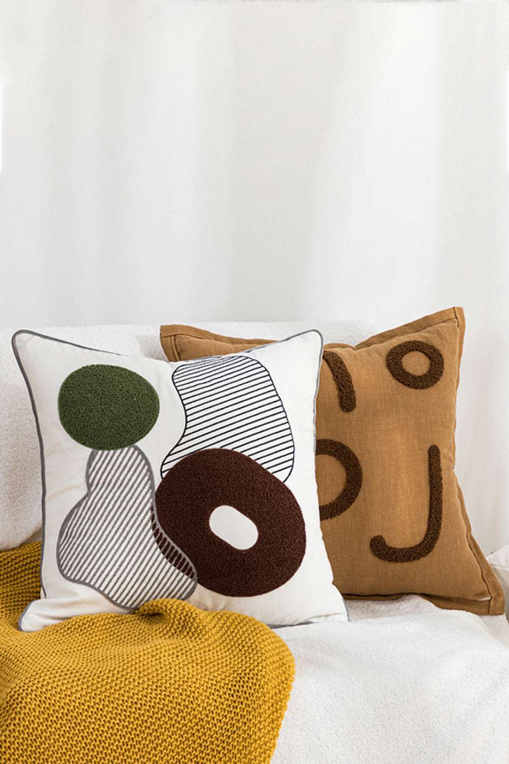 3-Pack Punch-Needle Embroidery Decorative Throw Pillow Cases The Stout Steer
