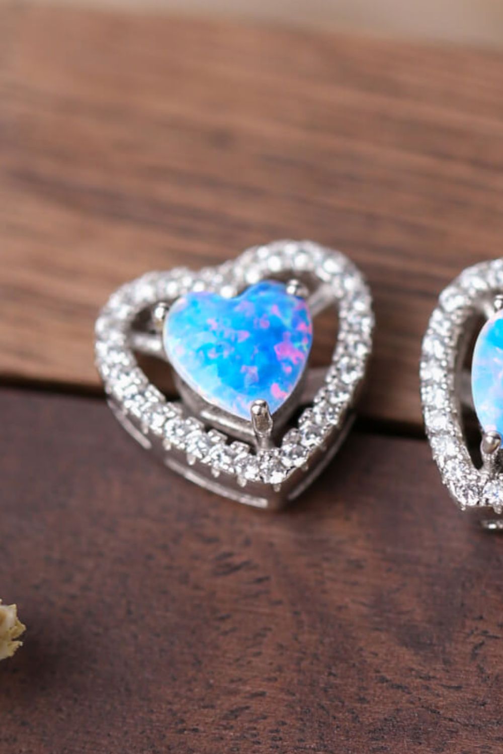 925 Sterling Silver Opal Heart Stud Earrings The Stout Steer