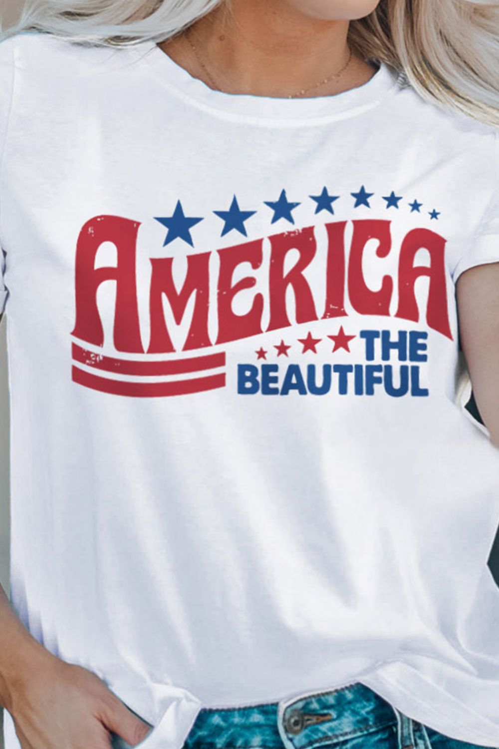 AMERICA THE BEAUTIFUL Graphic Round Neck Tee The Stout Steer