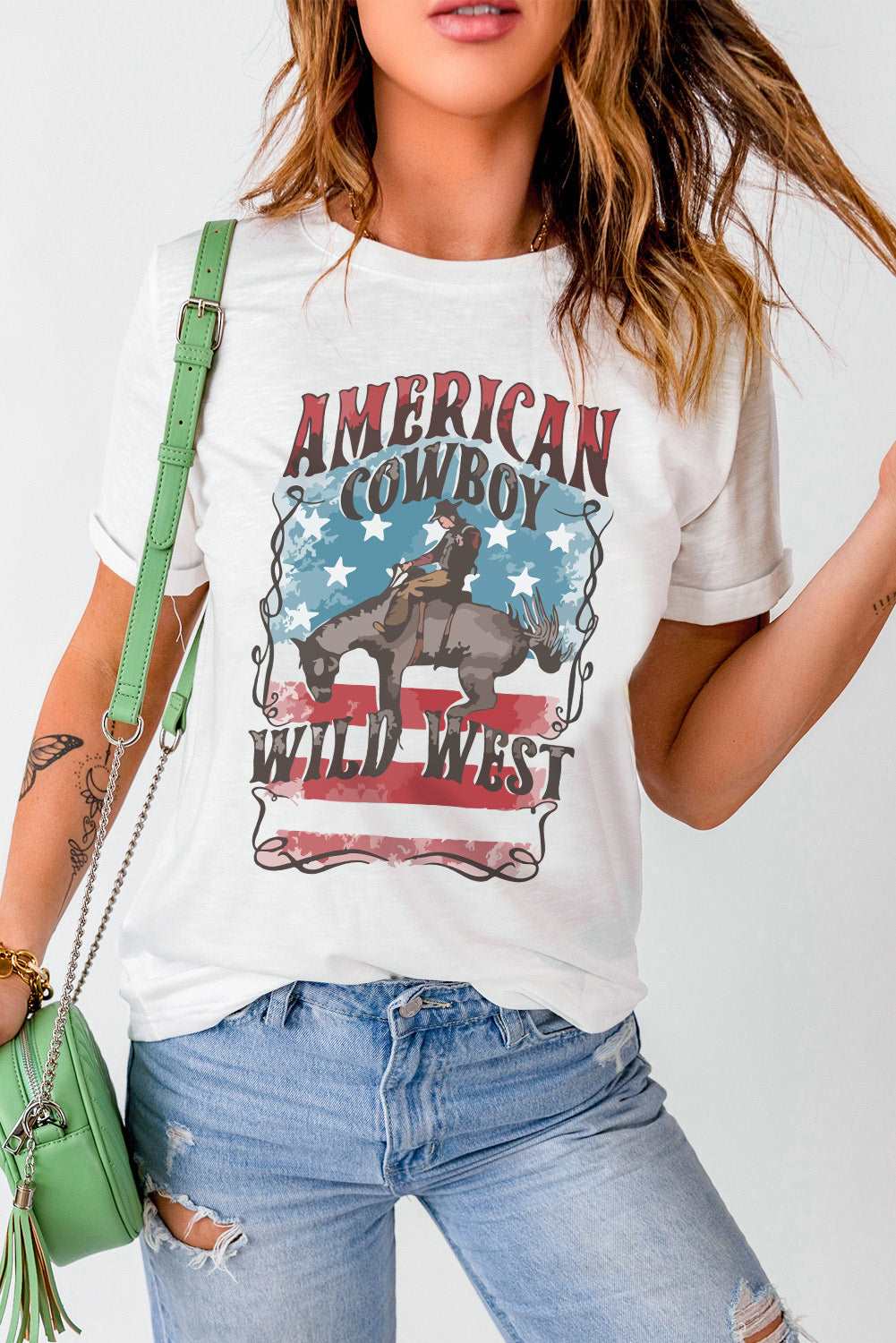 AMERICAN COWBOY WILD WEST Tee Shirt The Stout Steer