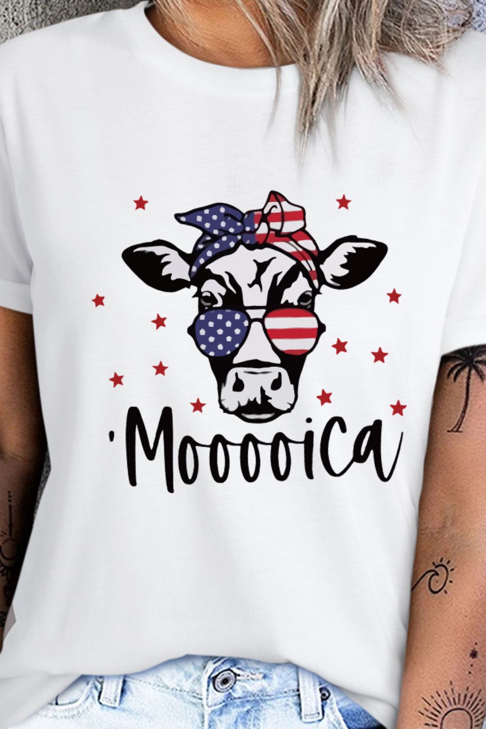 Animal Graphic Round Neck Tee The Stout Steer