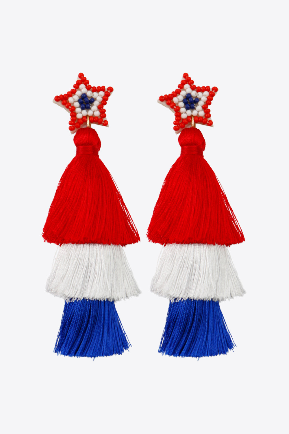 Beaded Star Tassel Dangle Earrings The Stout Steer