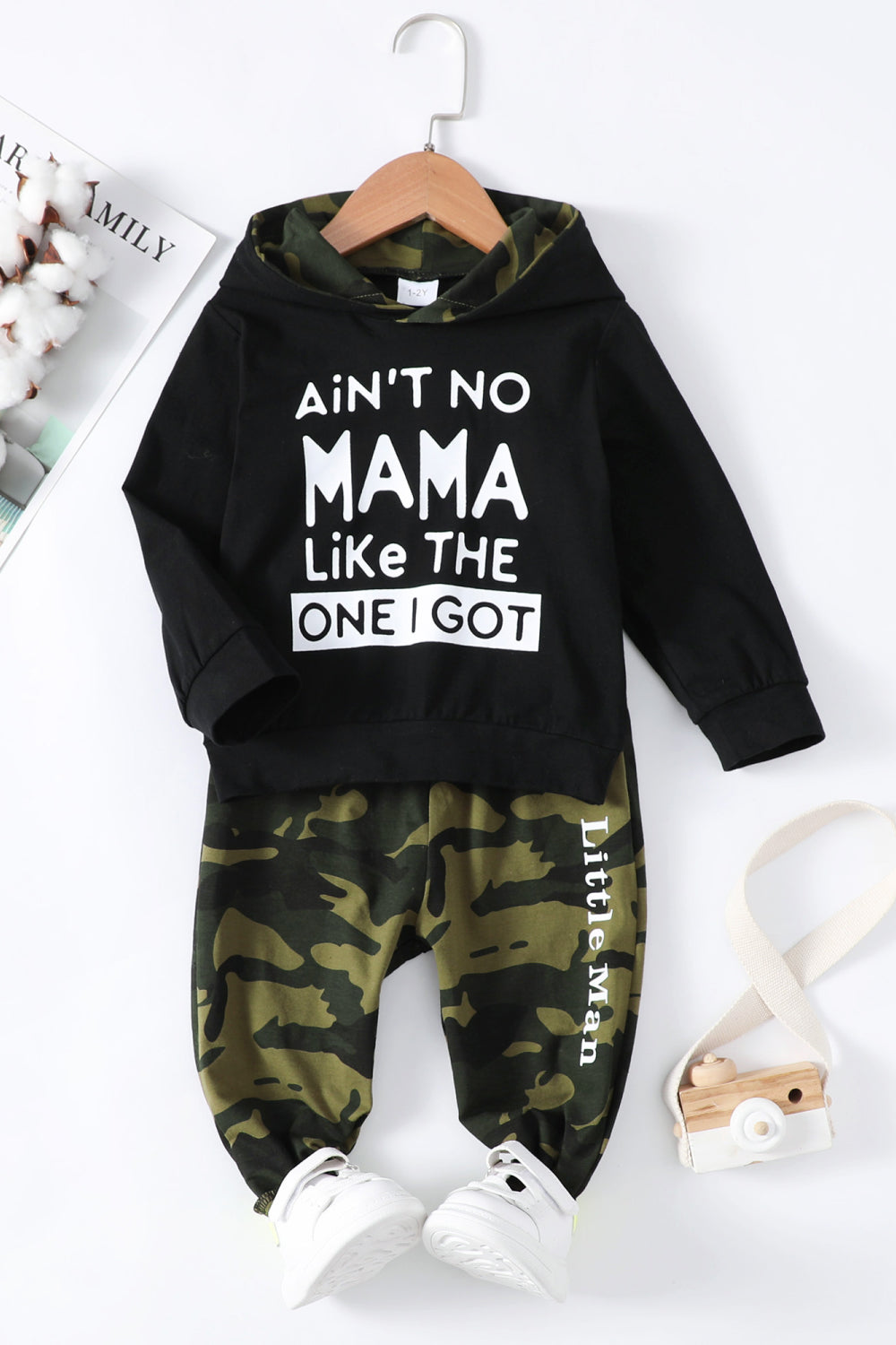 Boys Letter Graphic Hoodie and Joggers Set The Stout Steer