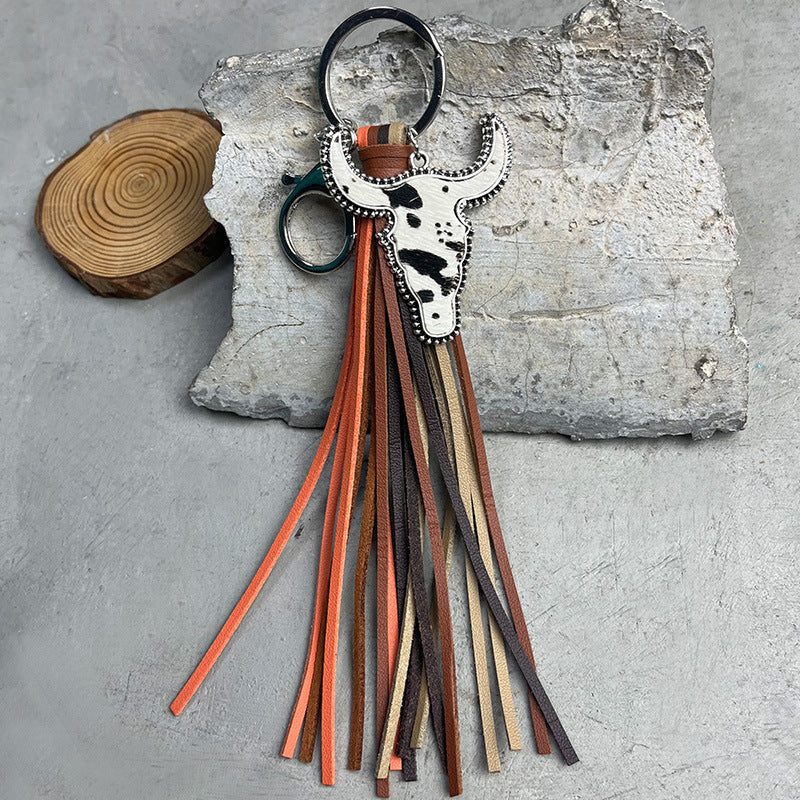 Bull Shape Fringe Key Chain The Stout Steer
