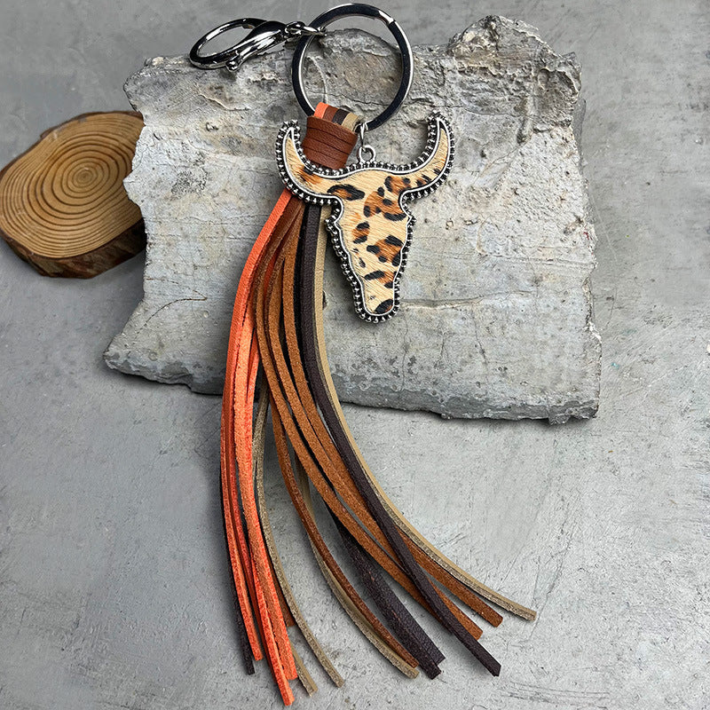 Bull Shape Fringe Key Chain The Stout Steer