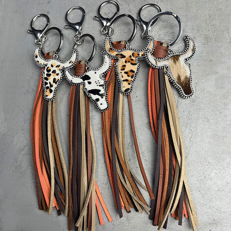 Bull Shape Fringe Key Chain The Stout Steer
