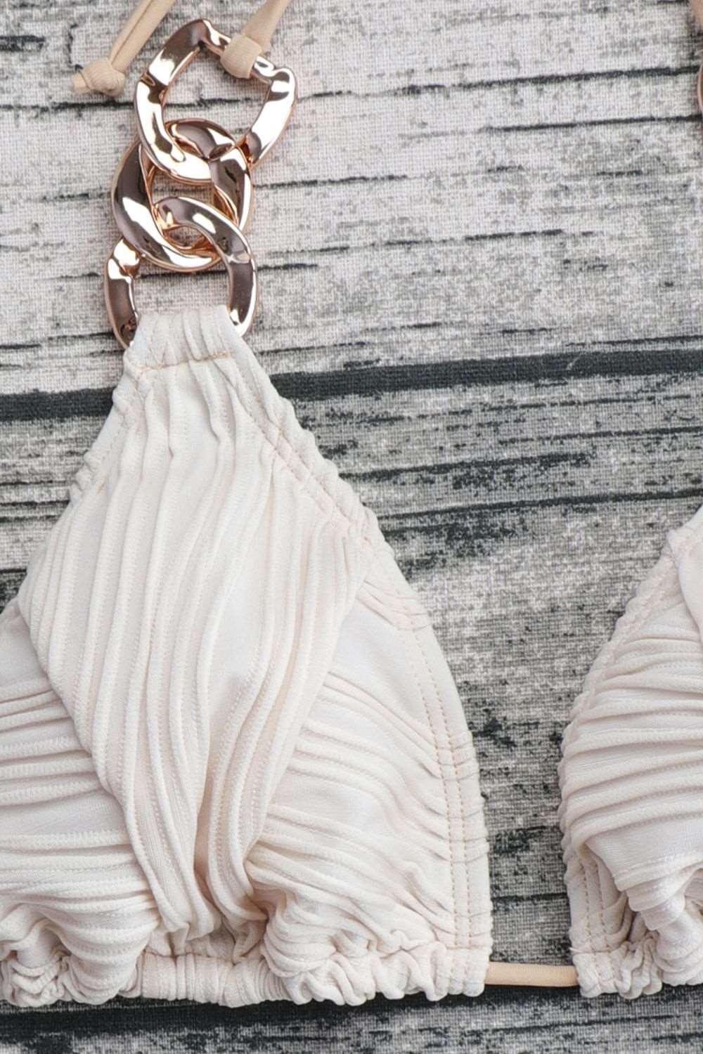 Chain Detail Tied Bikini Set The Stout Steer