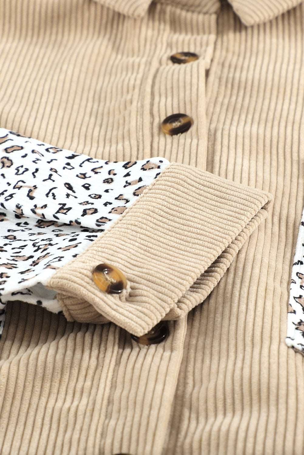 Color Block Corduroy Dropped Shoulder Jacket The Stout Steer