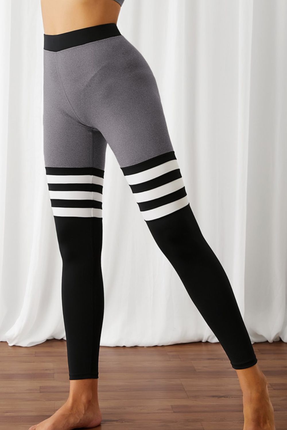 Color Block Elastic Waistband Active Leggings The Stout Steer