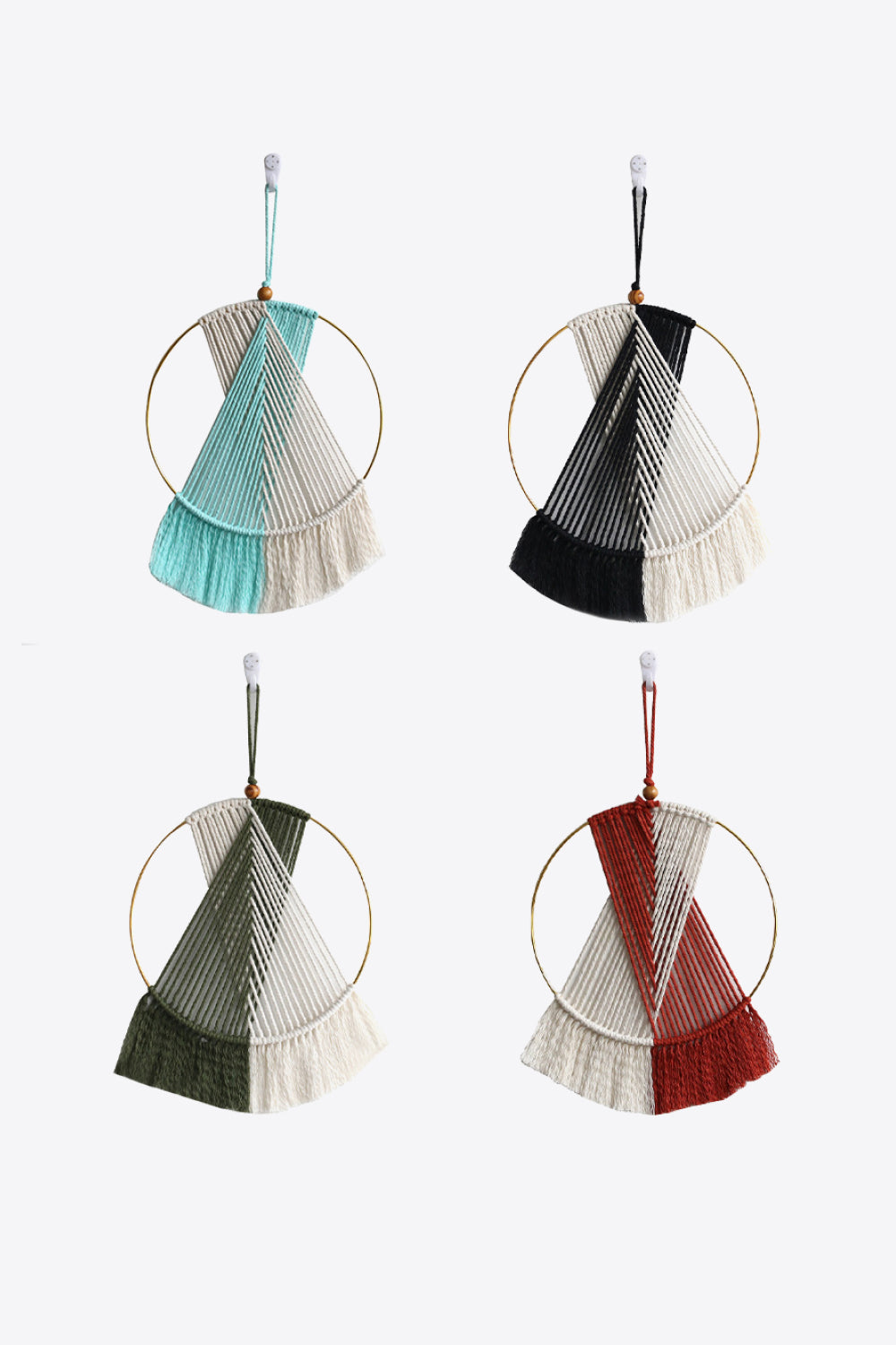 Contrast Fringe Round Macrame Wall Hanging The Stout Steer
