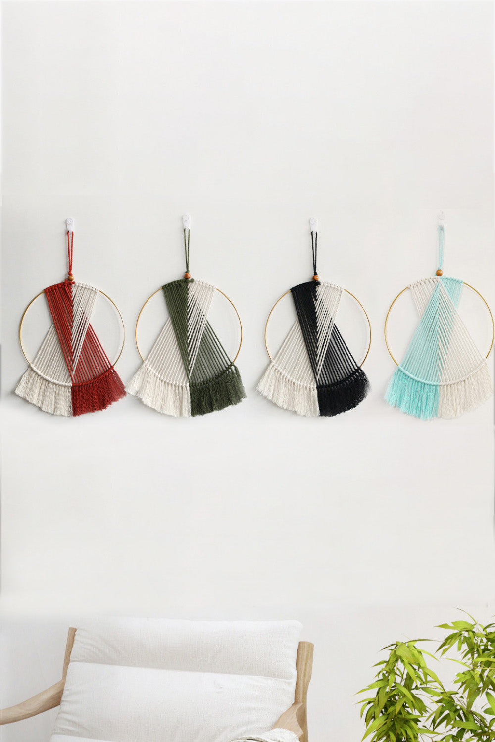 Contrast Fringe Round Macrame Wall Hanging The Stout Steer
