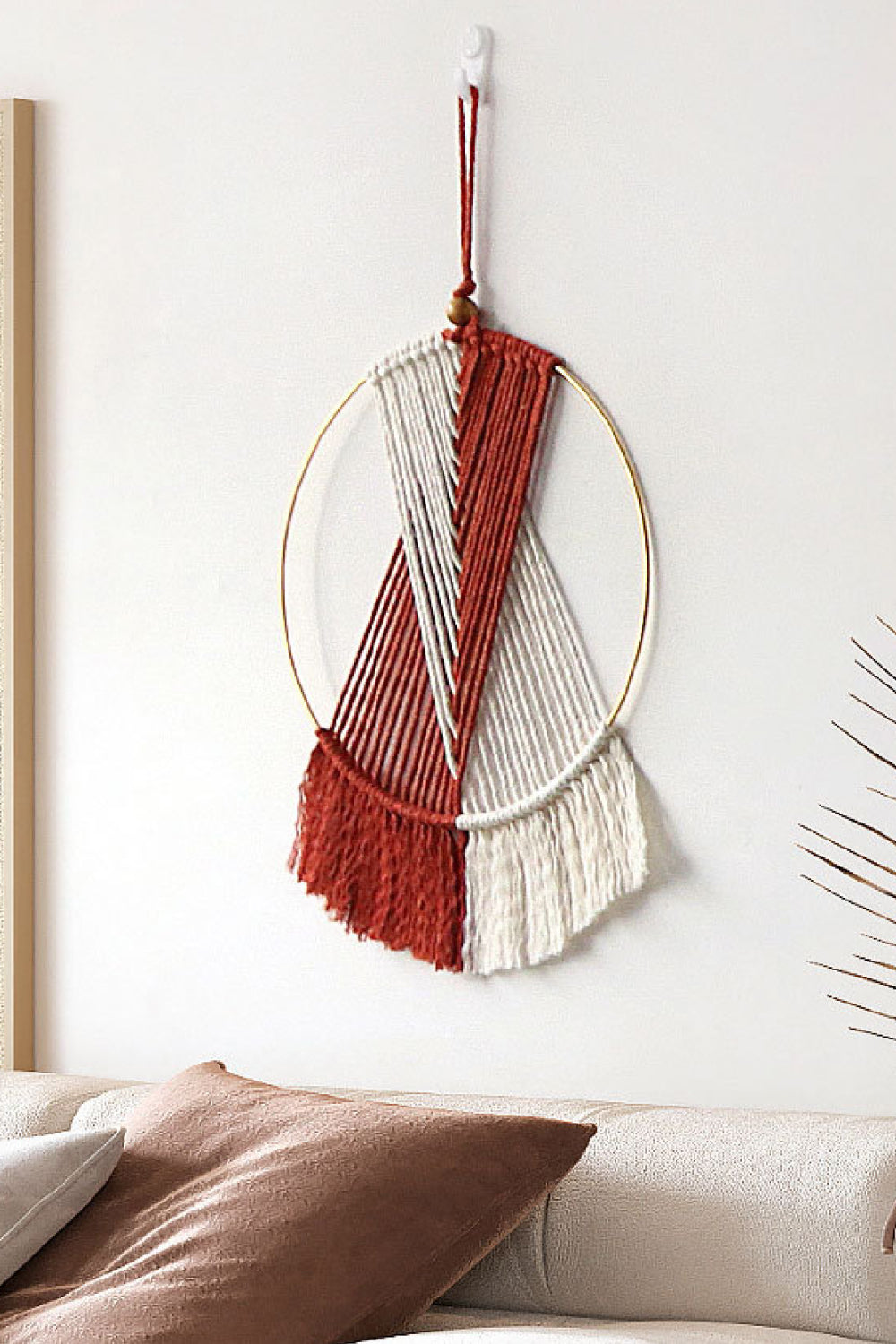 Contrast Fringe Round Macrame Wall Hanging The Stout Steer