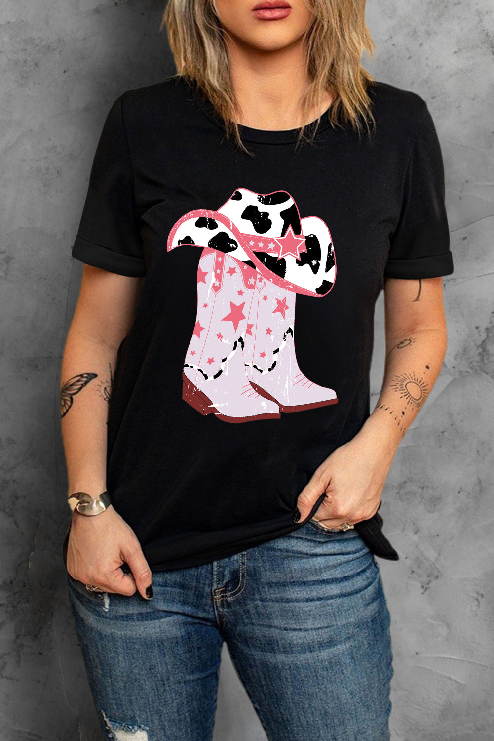 Cowboy Hat and Boots Graphic Tee The Stout Steer